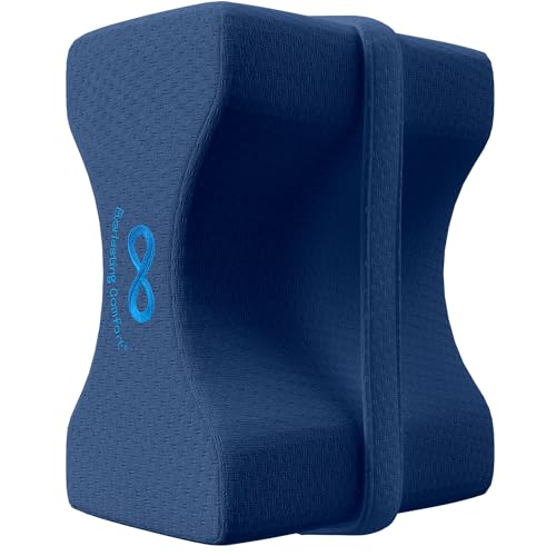 Everlasting Comfort Memory Foam Leg & Knee Pillow for Side Sleepers - FSA/HSA Eligible Sciatica Pain Relief Leg Pillow for Side Sleeping - Adjustable Strap