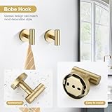 TQKAG Brushed Gold Bathroom Hardware Accessories Set 10-Pieces, Premium SUS304 Stainless Steel Bathroom Towel Bar Holder Set 23.6 Inch Round Towel Racks for Bathroom Wall Mounted