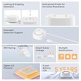 SONOFF SNZB-05P Zigbee Water Leak Sensor with Detection Cable, Wireless Mini Flood Detector for Alarm System and Smart Home Automation, Water Sensor Alarm for Kitchen Bathroom Basement 2Pack