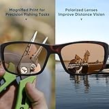 KastKing Ellijay Bifocal Polarized Sunglasses, Bi-Focal x1.5 x2.0 x2.5 Magnifications, Wrap Sport Reader Sunglasses