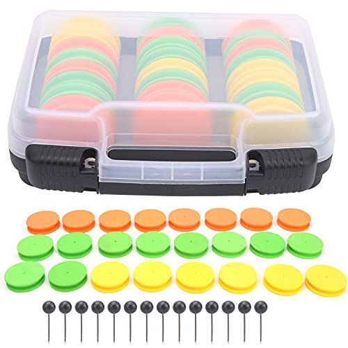 24PCS 68mm Round Fishing Line Foam Spools, Fishing Rigs Spools Foam Boards Fishing Line Storage Holder with Storage Box Fishing Winding Boards Fishing Line Spooler Winder