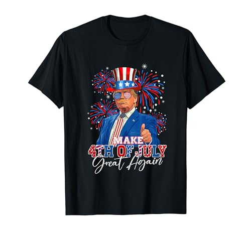 Make 4th Of July Great Again Patriotic Firework Donald Trump T-Shirt