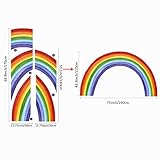 astrkiz Fabric Large Rainbow Wall Decals Peel and Stick, Precut Original Hand Drawn Colorful Vigor Watercolor Full Rainbow Wall Sticker Decor for Kids Bedroom Living Room Playroom, 75" X 43.3"