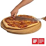 Boska Stainless Steel Cheese Knife - For All Types of Cheese Pizza - Multi-Functional Cheese Slicer - Handheld Slicer - Silver Non-Stick Oak Wood - Dishwasher Safe - For Kitchen Cooking