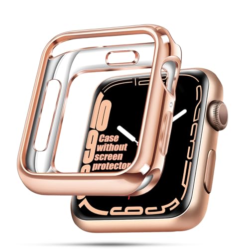 top4cus 42mm (Series 10) Cover Environmental Soft Flexible TPU Anti-Scratch Lightweight Protective 42mm Iwatch Case Compatible with Apple Watch Series 8/7 Series 6/SE/5/4 Series 3/2/1 - Rose Gold