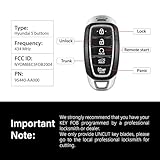 Keylessbest Replacement for 2020 2021 2022 2023 Hyundai Elantra Key Fob Remote Control NYOMBEC5FOB2004 5 Buttons 6A 434MHz