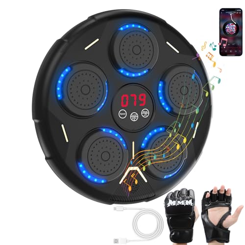 Music Boxing Machine, Smart Bluetooth Boxing Equipment, 9 Modes & 9 Speeds, Boxing Punching Bag with Gloves