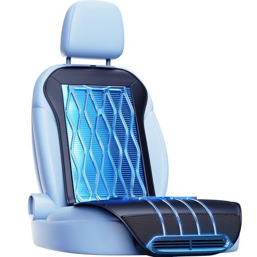 TOWTAMER 2025 Upgraded Semiconductor Ventilated Cooling Car Seat Cover(Front Seat),12V-24V Cooling Car Seat Cushion with 3 Temp Modes,Universal Fit for SUV/Truck Accessories(Ice-Core Black)