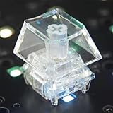 Elacgap Blank Crystal Transparent Keycaps PC Material 1U Cherry Profile R4 Keycap for MX switches Mechanical Keyboard Backlit (Cherry Transparent, 100pcs)