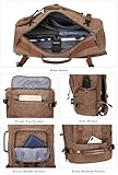 WITZMAN Canvas Backpack Vintage Travel Backpack Large Laptop Bags Convertible Shoulder Rucksack(A519-1 Brown)