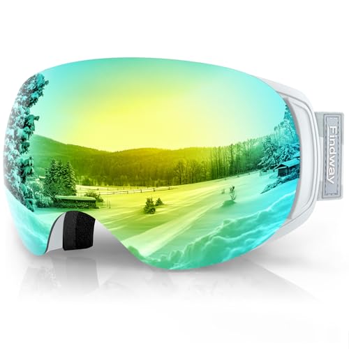 findway Pro Ski Goggles OTG for Women Men Adult Youth [Anti-Fog&Scratch] Over Glasses Magnetic Snow Goggles-Interchangeable Lens,100% UV400 Protection Snowboard Goggles