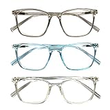 3 Pack Distance Glasses for Men Women, Blue Light Blocking Lightweight Nearsighted Myopia Spring Hinge Glasses For Distance