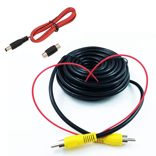 Upgraded Version Thickened 34FT/10m Backup Camera RCA Video Cable,RCA Male to Male Plug Car Rear View Parking Backup Camera Video Audio Extension Cable with Detection Trigger Wire