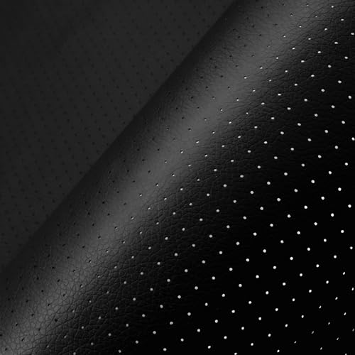 Leather Repair Patch 20x24" Black, Breathable Perforated Adhesive Self-Adhesive Repair Patch, Furniture Couch Car Seats Office Chairs Sofa Repair Patch Refurbished Patch
