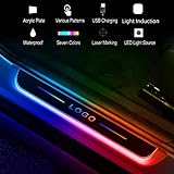 Custom Led Door Sill Lights,Customized Wireless Car Courtesy Welcome Lamp with Logo or Text,Wiring-Free Car Door Pedal Pathway Lights,Auto-Sensing Colorful Car Decorative Ambient Lighting Car (4)