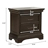 Caldwell 2 Drawer Hard Wood Nightstand in Deep Brown by Pulaski Furniture