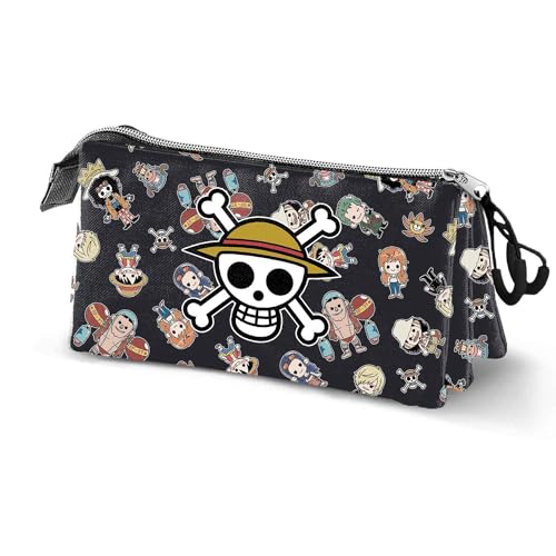 One Piece Skull-Triple Pencil Case, Multicolour, 23 x 11 cm, Multicolour, One Size, Triple Pencil Case Skull