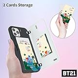 BT21 Official Merchandise for iPhone 12 Case (6.1 inch) iPhone 12 Pro Case with Card Holder Mirror Shockproof Protective Thin Slim Hard PC Back Cover Phone Case