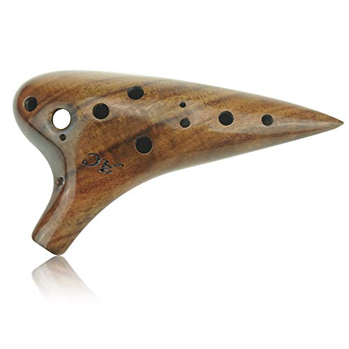 12 Hole Wooden Ocarina Alto C Acacia Wood,Tenor C Ocarina,Music Instrument Gift Idea