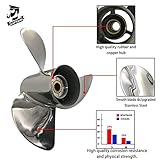 Boatman OEM Prop 13x19 Stainless Outboard Propeller fit Yamaha Boat Engine 50-130 HP，15 Spline Tooth