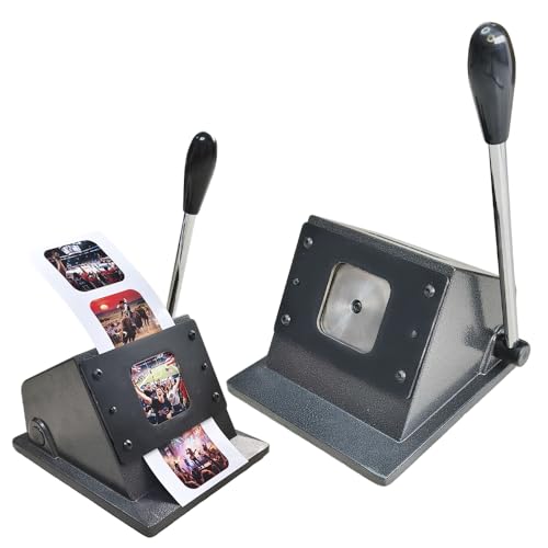 DCBADGE Pin Button Paper Cutter,Manual Circle Paper Cutter Tool, Graphic Punch Die Cutter,for Button Maker Machine. (61mm Square Cutter, Cut for 50mm)