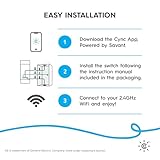 Cync GE Smart Light Switch, Paddle Style, No Neutral Wire Required, Bluetooth and 2.4 GHz WiFi 3-Wire Switch, Works with Amazon Alexa and Google Home, White (1 Pack)