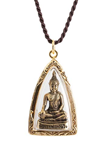 Artschatz Sukhothai Bhumisparsha mudra Earth-Touching Golden Buddha Thai Amulet Pendant