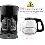 12-Cup Replacement Coffee Carafe Compatible with Mr. Coffee Coffee maker Pot, Replace Part# PLD12 PLD12-RB Series, Black Handle