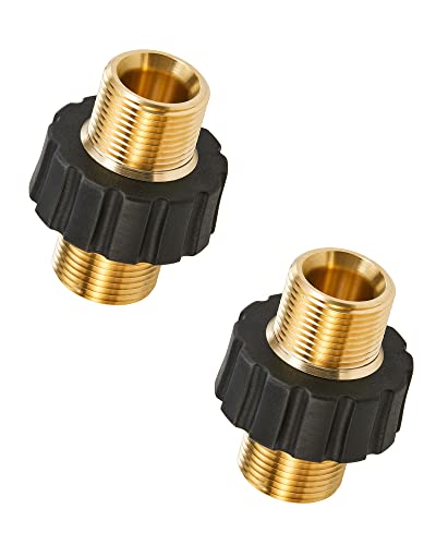 FIXFANS Pressure Washer Adapter Set, M22-14mm Male Fitting to M22-14mm Male Swivel, 5000PSI Pressure Washer Hose Thread Kit