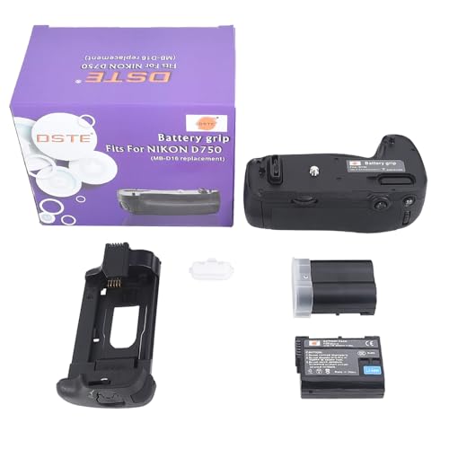 DSTE Pro MB-D16 Vertical Battery Grip + 2pcs EN-EL15 Compatible with Nikon D750 SLR Digital Camera