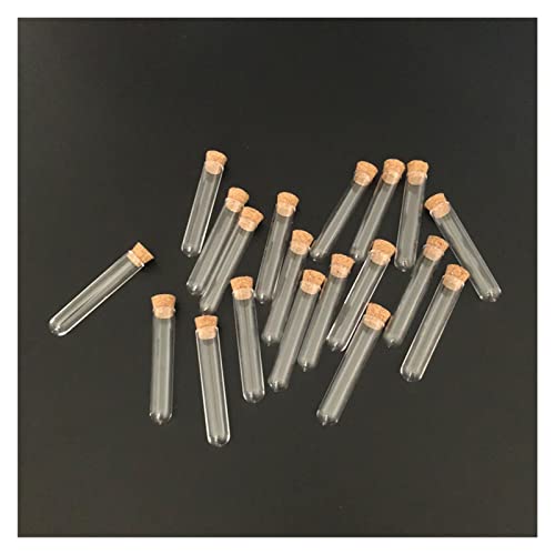 HMFang 50 Pieces/lot 12 * 60 13 * 78 12 * 100 15 * 100 All Sizes Plastic Test Tube with Cork Cap Transparent Hard Plastic Tubes(12x75mm)