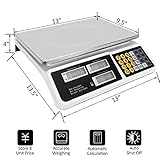 Digital Commercial Price Scale 88lb/40kg Price Computing Scale, Food Produce Counting Weight Scale with Dual LCD Display for Farmers Market, Retail Outlets, Meat Shop, Deli