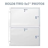 Samsill 100 Pack 5x7 Photo Album Refills, 100 Pictures, 3-Ring Binder Photo Sleeve Inserts, 2 Pocket Photo Page for 5x7 Photographs, Postcards, Recipe Cards, 400 Pictures Total