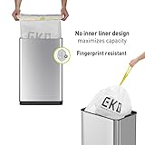 EKO Mirage-T 50 Liter / 13.2 Gallon Touchless Rectangular Motion Sensor Trash Can, Brushed Stainless Steel Finish