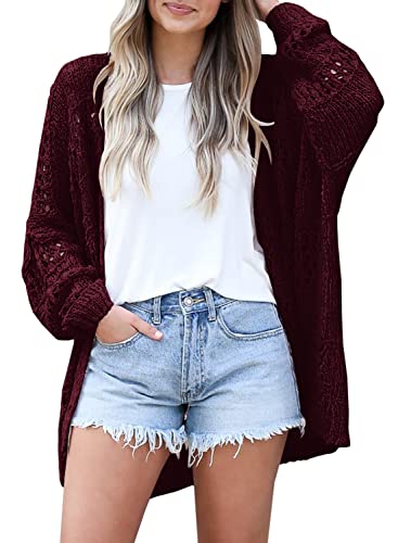 Womens Crochet Cardigan Sweater Kimonos Boho Solid Color Oversized Summer Open Front Outwear
