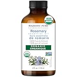 Majestic Pure Organic Rosemary Essential Oil - 100% Pure & Premium Rosemary Oil for Hair Growth, Skin, Face, Aromatherapy & Diffuser - 4 fl oz | Perfect Organic Rosemary Oil for Hair Growth