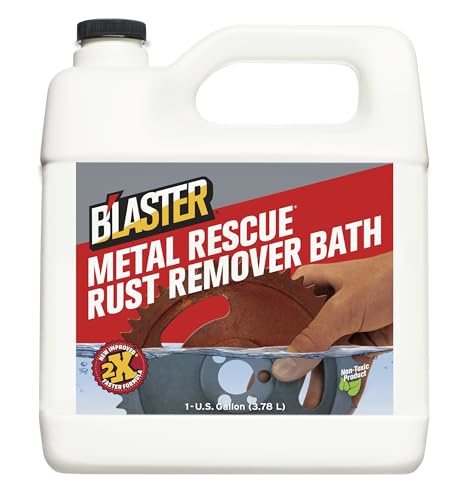 Blaster Metal Rescue Rust Remover, a Clean, Safe, and Fast Action Solution to Removing Rust from Iron and Steel, 1 Gallon, Pack of 4
