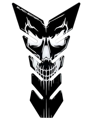 Motorcycle Tank Pad Protector Decal - 3D Motorcycle Sticker for Sport Bikes. Universal Protective pad Compatible with Any Brands of Motorcycles. (Black Edition)