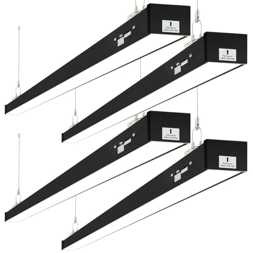 DAKASON 8FT LED Linear Light, 8Foot LED Shop Lights 100/80/60W 3/4/5000K CCT Selectable, Commercial 8Feet Strip Lighting Fixture for Office Garage, Gym, Market, Flush Mount Suspended ETL 4 Pack