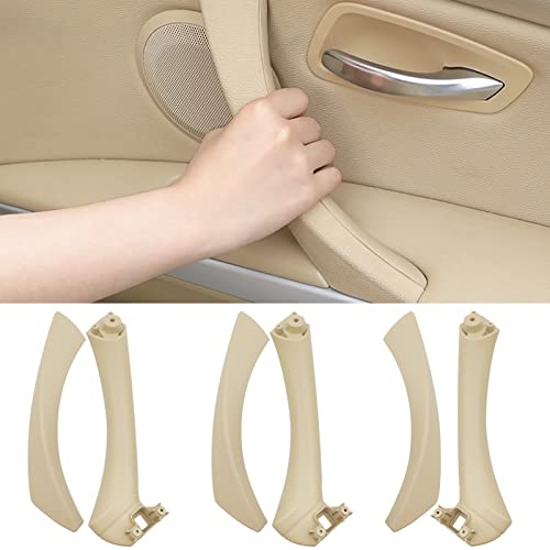 Jaronx Compatible with BMW 3 Series Door Handle E90/E91/E92/E93 2004-2011, 6PCS Interior Left and Right Door Pull Handle Replacement Set for BMW 318i,320i,323i,325i,328i,330i,335i(Beige)