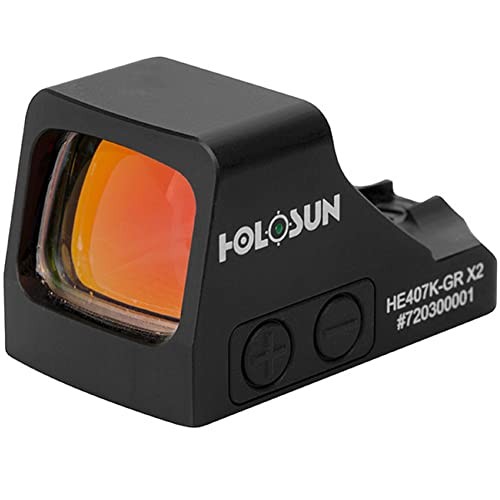 HOLOSUN HE407K-GR-X2 6MOA Green Dot-Only Open Reflex Sight w/Shake Awake HE407K-GR-X2
