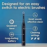 Oral-B iO Series 2 Limited Rechargeable Electric Powered Toothbrush, Night Black with 1 Gentle Care Brush Head and 1 Black Travel Case - Automatic Pressure Sensor to Protect Gums - 3 Modes-2 MinTimer