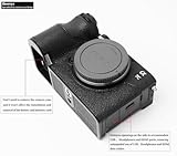 Iborrys - Camera Specialized Genuine Leather Half Case for Sony A7C Mark II A7C2 A7CR Alpha 7C II 7C2R - Top layer cowhide Body + Metal Base Plate 2-in-1 Design (Black)