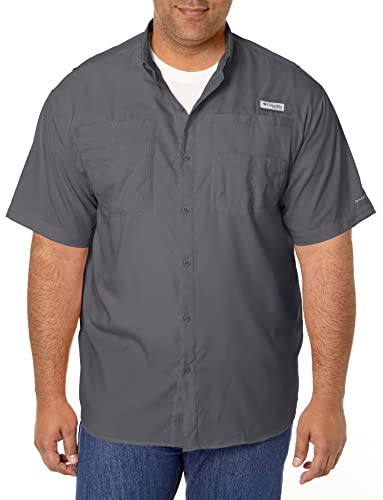Columbia Mens PFG Tamiami II Short Sleeve Fishing Shirt, City Grey, Large