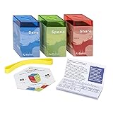 Classic MoonJar Award Winning SAVE SPEND SHARE Educational Tin Toy Bank with Passbook| Moneybox for Children 3+ Years | Teaches Responsible Money Management & Financial Skills