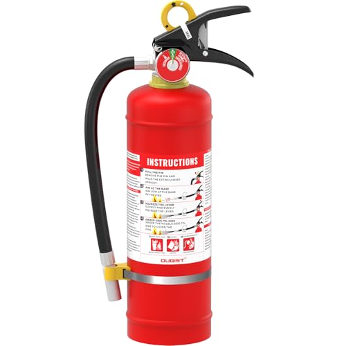 Ougist ABC Dry Powder Fire Extinguisher, 4.4 lb – 2-A:10-B：C Rated for Home, Office & Vehicle, Quick Release, Easy-Grip Handle, Ideal for Electrical & Grease Fires, Car Extinguisher, Model FF2KG