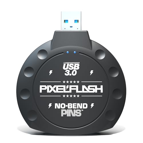 PixelFlash CF Card Reader (Black) - Compact Flash Memory Card Adapter with USB 3.0, 5GB/s File Transfer, No-Bend Pins, Supports UDMA-7, Anti-Slip & Anti-Scratch, Compatible with Most Brands & OS