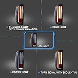 VLAND Tail Lights Compatible with 2nd Gen Tundra Trucks 2014-2021, Rear Lamp Assembly with Dynamic Animation w/Smoked Inner Cover Red Sequential Turn Signal, Driver& Passenger