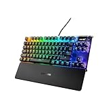 SteelSeries Apex 7 TKL Compact Mechanical Gaming Keyboard – OLED Smart Display – USB Passthrough and Media Controls – Linear and Quiet – RGB Backlit (Red Switch)