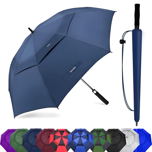 Baraida Golf Umbrella Large 62/68/72 Inch, Extra Large Oversize Double Canopy Vented Windproof Waterproof Umbrella, Automatic Open Golf Umbrella for Men and Women and Family.(68 Inch,Navy Blue)